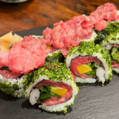 [香りで食べる] 青と赤の本鮪バラロール巻き